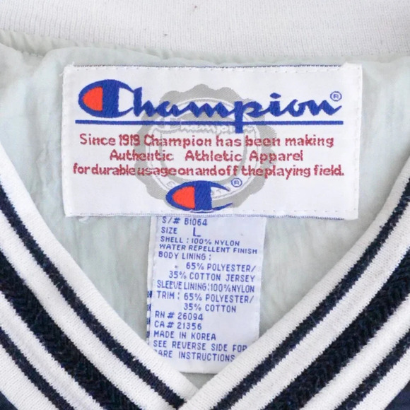 VTG 90S Champion Wisconsin Badgers Navy 100% Nylon Pullover Windbreaker Jacket L - Picture 11 of 12